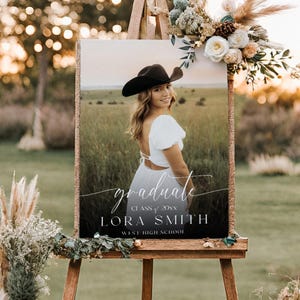 Graduation Party Welcome Sign with Photo Grad Party Sign Custom Grad Decoration High School Graduation College Graduation Sign Class of 2025