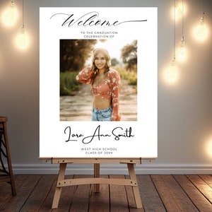 Class of 2025 Graduation Party Welcome Sign Custom Photo Grad Party Sign Personalized Graduation Decor High School College Graduation Sign