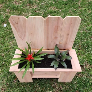 Charmante plantenbak met uniek hekontwerp | Kan worden gepersonaliseerd | Cederhouten plantenbak | Bloembak | Perfect voor binnen en buiten