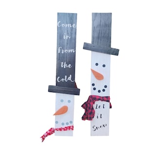 Handmade Wooden Snowman Porch Sign – Rustic Winter Decor