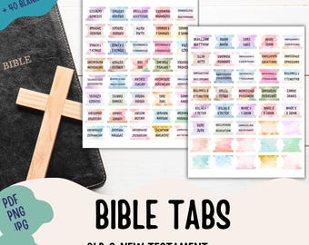 Printable Bible Divider Tabs Instant Download , Watercolor Soft Bible Tabs , Digital Bible , Pdf Tabs ,