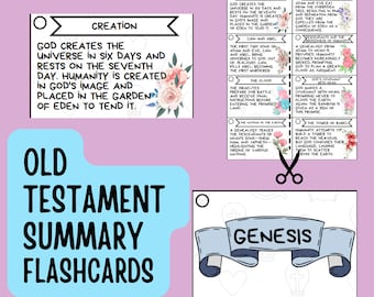 Old Testament Summary Flashcard , Old Testament Study Guide , 39 Book of Old Testament Flashcard , Bible , Old Testament Made Simple