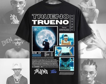 Trueno Hip-Hop T-Shirt - Trueno 2024 Retro - REAL GANGSTA LOVE - Trueno Rapper Rap Trap Freestyler T-Shirt - Sofortiger Download - Png