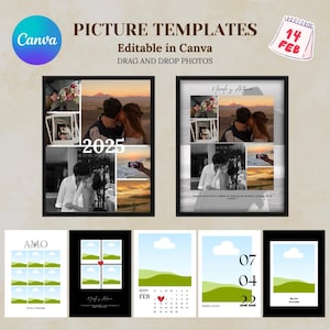 45 Valentine's Day Frame Designs - Frame Templates - Editable Canva - Instant Download - Valentine's Day Frame Templates