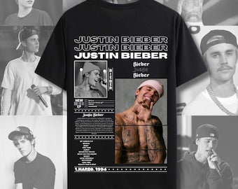 Justin Bieber T-shirt Design - T-shirt Sublimation Design - PNG - Justin Bieber - Editable Canva - Instant Download - PDF
