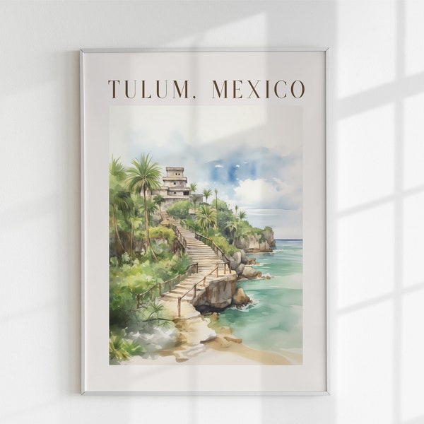 Tulum, Mexico Poster Art Print | Wedding anniversary gift | Honeymoon gift | birthday gift | digital download, printable