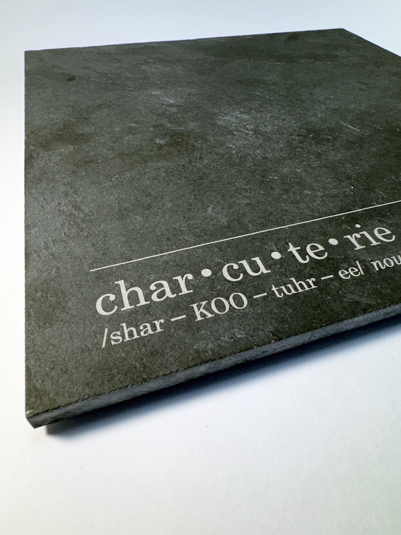 Slate Charcuterie Board, Laser Engraved, Fancy Adult Lunchable