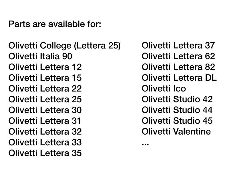 ORIGINAL OLIVETTI Typewriter Spare Parts - Lettera 22, Lettera 32 ...