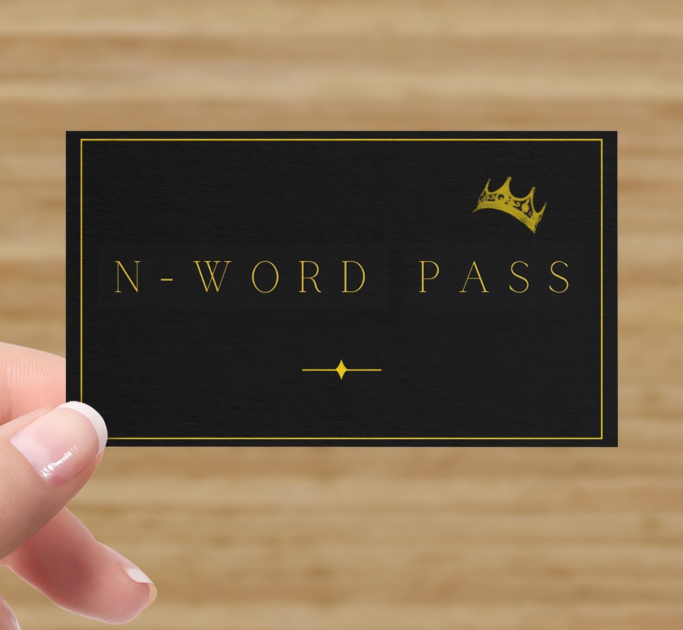 One-time Use N-word Pass, Donation Included, Brotherly Friendship Token,  NAACP Donation Card With Enveloppe. - Etsy