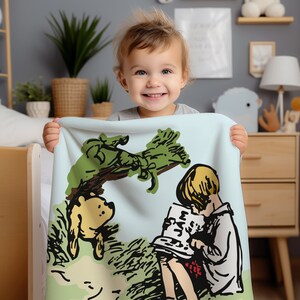 Fleece/Sherpa Blanket | Stuck Pooh | Classic Colors Collection | Multiple Sizes | Vintage Winnie the Pooh | Classic Winnie the Pooh Nursery