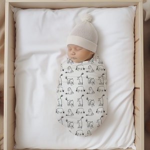 Swaddle Blanket | Eeyore | 30&quot;x40&quot; | Black & White Collection | Vintage Winnie the Pooh | Classic Pooh Baby Essentials | Pooh Baby Shower