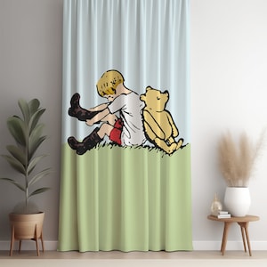 Blackout Curtain | Big Boots & Big Adventures | Classic Colors Collection | Vintage Winnie the Pooh | Christopher Robin | Pooh Nursery Decor