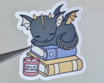 Sleeping Book Dragon Sticker