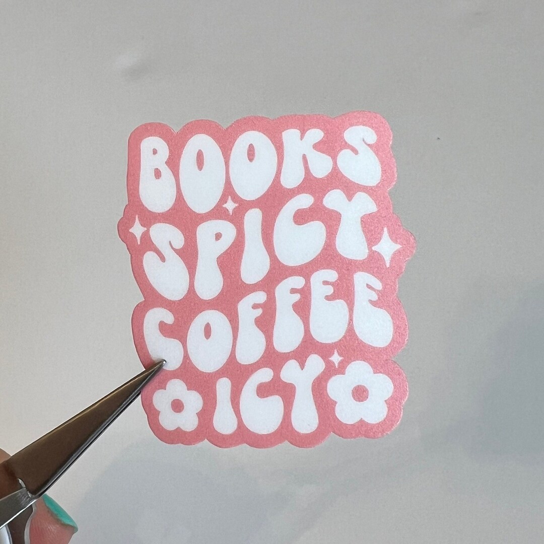 Books Spicy Coffee Icy Sticker - Etsy
