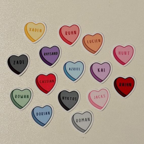 Book Boyfriend Conversation Heart Stickers
