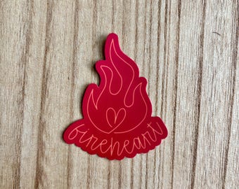 Sticker coeur de feu