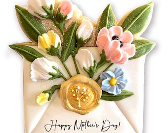Floral Bouquet Cookies | Mother's Day Cookies | Decorated Sugar Cookies |  Cookies for Mom