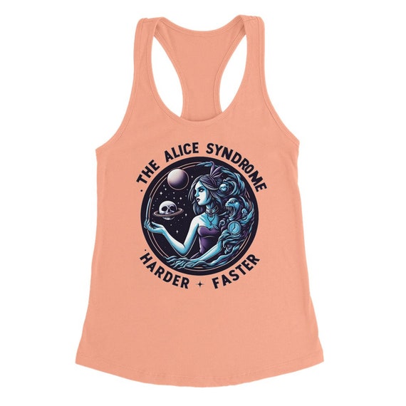 Harder faster - woman in stars - opacity -Women's Ideal Racerback Tank | Next Level 1533