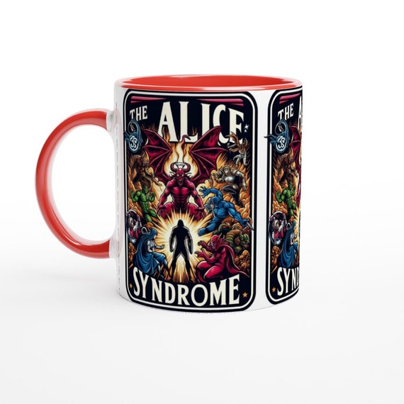 The Alice Syndrome - White 11oz Ceramic Demon Mug with Colour Inside