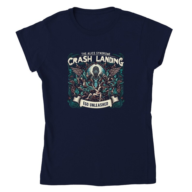 Crash landing Ego unleashed Classic Womens Crewneck T-shirt Navy