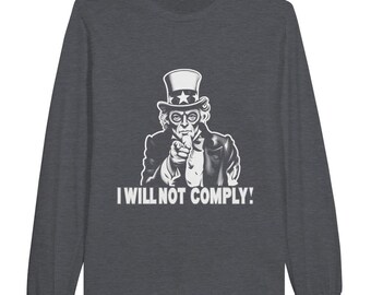 Battle - I will not comply - cropped opacity white - Classic Unisex Longsleeve T-shirt