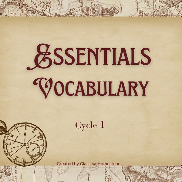 Cycle 1 CC Essentials IEW Vocabulary Practice Worksheet- Cycle 1 Weeks 1-24