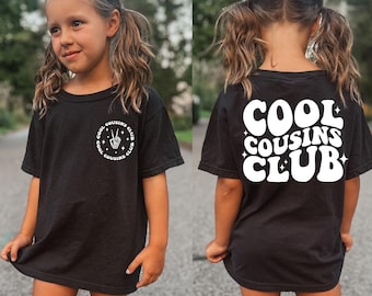 Cool Cousins Club Black T-Shirt, Kids Cousins Graphic Tee, Family Reunion Outfit, Retro Style Shirt, Cousin Crew Kids Shirt, Cousin Crew