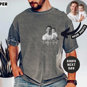 Custom Photo Comfort Colors® Shirt, Shirt For Dad, Fathers Day Gift, Gift for Fathers Day, Personalized Dad Portrait Shirt, Gift for Husband