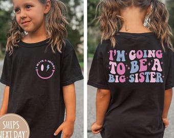 Promoted To Big Sister Toddler T-Shirt, 100% Cotton, Short Sleeve, Expecting Gift
