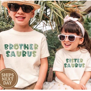 BrotherSaurus/SisterSaurus Shirts, Dinosaur Birthday Shirts, Matching Family, Matching Outfit, Mommy and Me Family Tees, Mom Dad Dino Tees