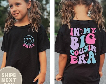 パーソナライズされた「In My Big Cousin Era」シャツ、カスタム「Cousin Era」シャツ、レトロな「Big Cousin」シャツ、「In My Big Era」、Big Cousin Reveal シャツ、レトロTシャツ