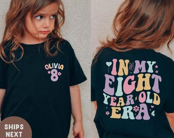 In My 8th Birthday, Custom 8th Birthday Shirt, Birthday Girl Outfit, Personalized 8th Birthday Party Shirt, Eight Birthday, Gift for Girls