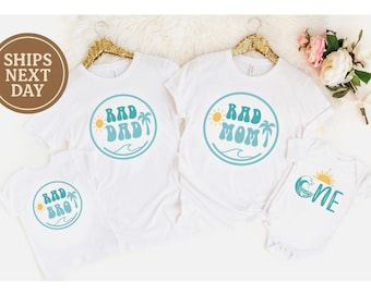 Surf Family Matching Birthday Shirts, The Big One Shirt, Surf Birthday Outfit, Surfing Family Birthday Theme Shirts, First Birthday Gifts