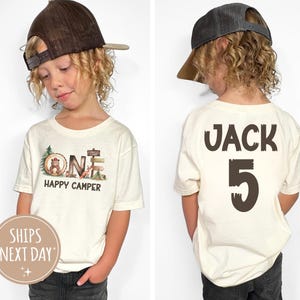 Personalized One Happy Camper, 1st Birthday Camping Shirt, First birthday shirt, Boy Camping Shirt, Camping party, Camping birthday shirt