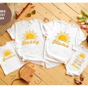 Personalized First Birthday Sun Shirt, Sun Matching Family Shirts, Boho Sunshine Birthday, Mommy and Me Tee, 1st Birthday Outfit Sun Shirts