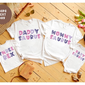 Pink MamaSaurus DadaSaurus Tees, Matching Family Dinosaur Birthday shirts, Girl Dino Tee, Matching Family Shirts, Family Tees, Dino Shirts