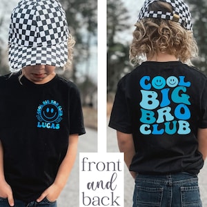 Personalized Big Bro Shirt, Cool Big Bro Club, Big Brother Era Tee, Promoted To Brother, Baby Reveal Shirt, Boy Shirt, Gift For Big Bro