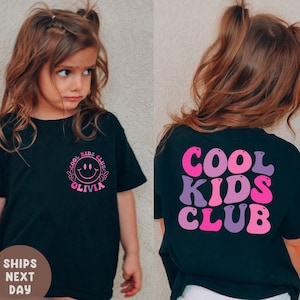 Personalized Cool Kids Club Shirt, Funny Toddler Shirts, Smiley Face Shirt, Front Back Shirt, Kids Club, Gift For Kids, Trendy Cool Kid Tee