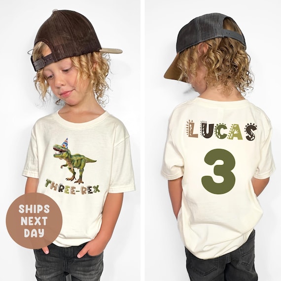 Personalized Dinosaur Birthday Shirt, Custom Age Birthday Shirt, 3rd Birthday Shirt, Dinosaur Birthday Party, Boy Dinosaur Shirt, Party Tee