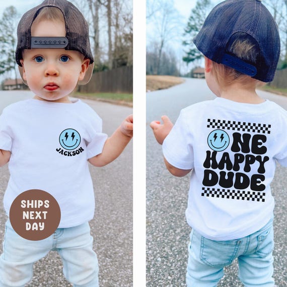One Happy Dude, 1st Birthday Shirt, Birthday Gift, Custom Name Birthday, Boy Birthday Shirt, One Cool Dude, Baby Boy Birthday, Toddler