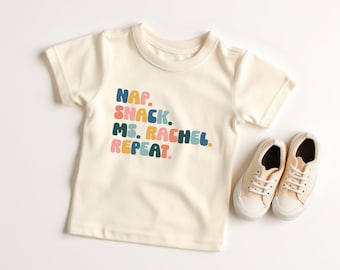 Nap Snack Ms. Rachel Repeat Shirt and Onesie®, Little Kids Shirt, Gift for Kids, Funny Toddler & Youth Shirt, Ms. Rachel Shirt for Kids