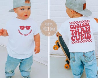 Camiseta más genial que Cupido, camiseta de San Valentín para niños, San Valentín retro, regalo del día de San Valentín para niños, regalo de San Valentín para niños, camiseta para niños pequeños amantes