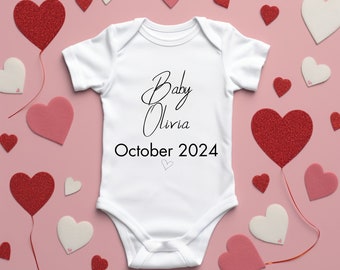 Custom Announcement Baby Onesie®, Personalized Bodysuit, Coming Soon Onesie®