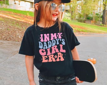 私のパパの女の子時代のTシャツ、かわいい幼児のパパの女の子のシャツ、レトロスタイルのユースTシャツ、パパの小さな女の子のTシャツ、父娘のシャツ