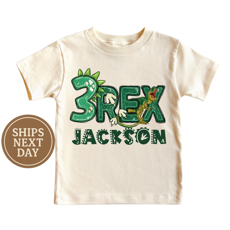 Custom 3 Rex Dinosaur Birthday Shirt, Dinosaur Boy Shirt, Dinosaur ...