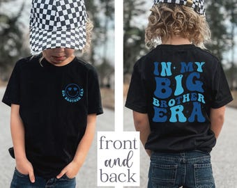 Chemise pour tout-petit ère Big Brother, mignon T-shirt Big Brother, t-shirt rétro pour tout-petit garçon, chemise frère tendance, cadeau grand frère, époque frère