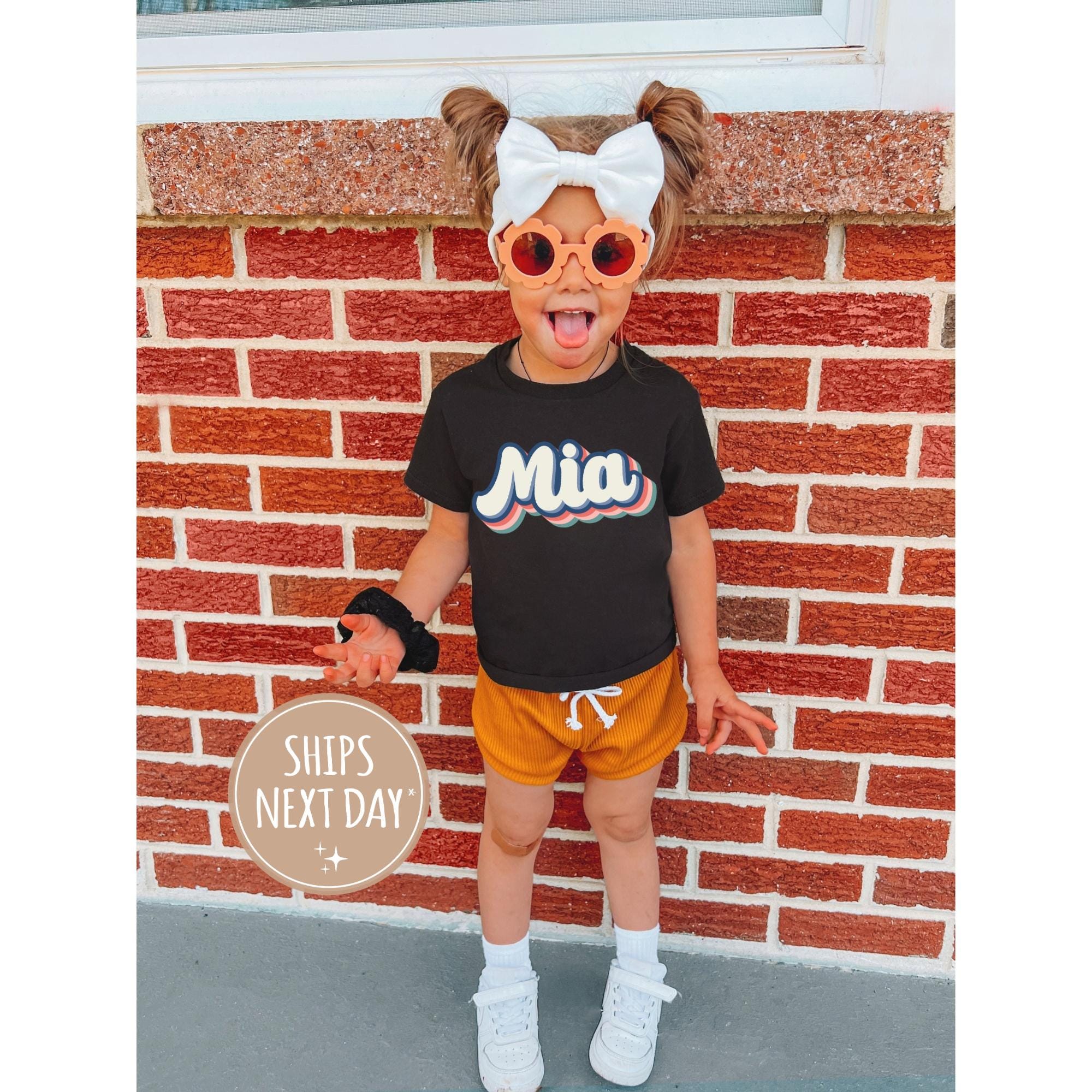 Custom Retro Kids Name Shirt, Personalized Girl Name Shirt, Personalized Kids Shirt, Groovy Custom Name Boy Girl T-shirt, Girl and Boy Shirt