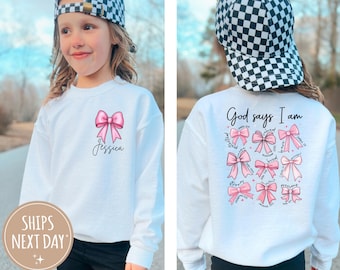 Felpa cristiana personalizzata per bambini, maglione con la scritta "Dio dice che sono una civetta", regali cristiani per bambini, versetto della Bibbia, felpa religiosa personalizzata