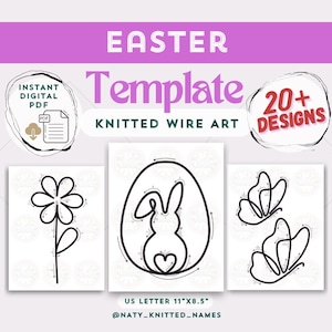 20+ Easter Template - Knitted Wire Art/Tricotin - DIGITAL DOWNLOAD - 20+ Designs - Plantillas Tricotin