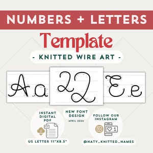 BUNDLE: Alphabet Letter Template + Numbers Template - Knitted Wire Art/Tricotin - DIGITAL DOWNLOAD - Plantillas Tricotin